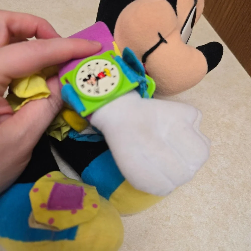 Vtg Disney Minnie Mouse Dress Me Sensory Plush Learning Toy Zipper Button Tie‎